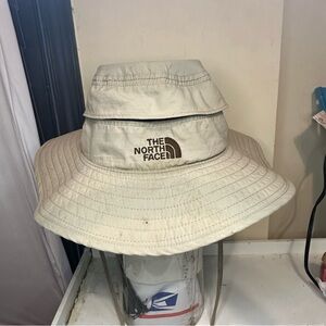 The North Face Light Beige Bucket Hat with Logo